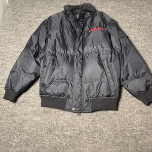 US Polo Assn Jacket Mens Medium Blue Puffer Insulated Winter Coat Full Zip